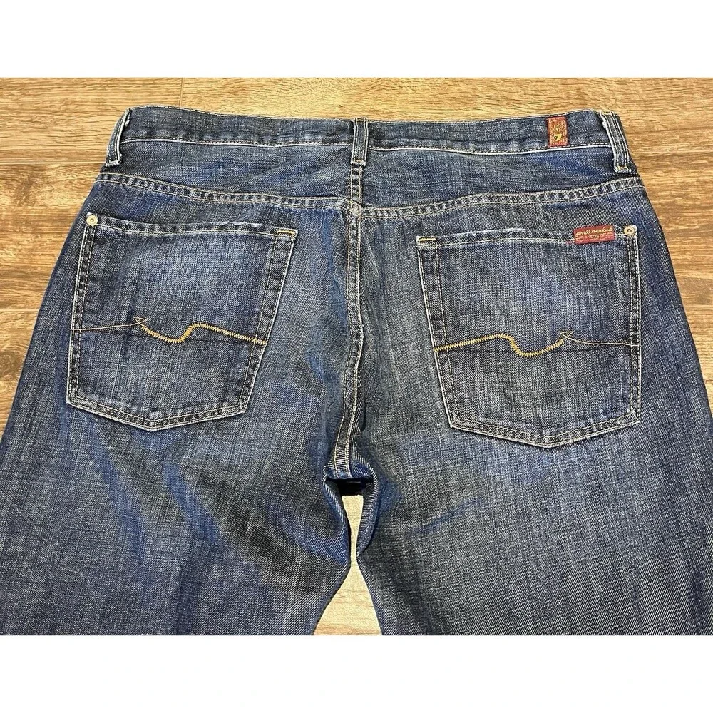 Seven For All Mankind Austyn Jeans Mens Size 36x32 Straight Leg Dark Wash